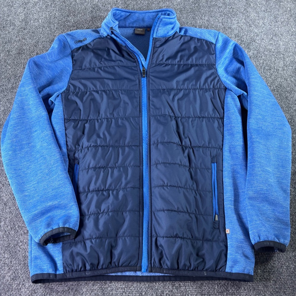 PING Sensorwarm Hybrid Jacket Mens Medium Blue Quilted Full Zip Golf Performance